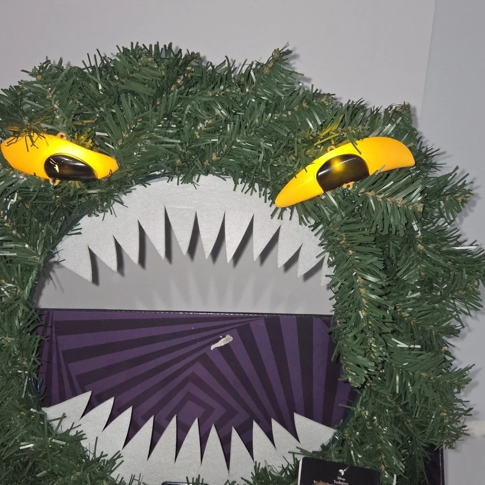 Disney Nightmare Before Christmas Wreath Light up Eyes, Jack Skellington NEW